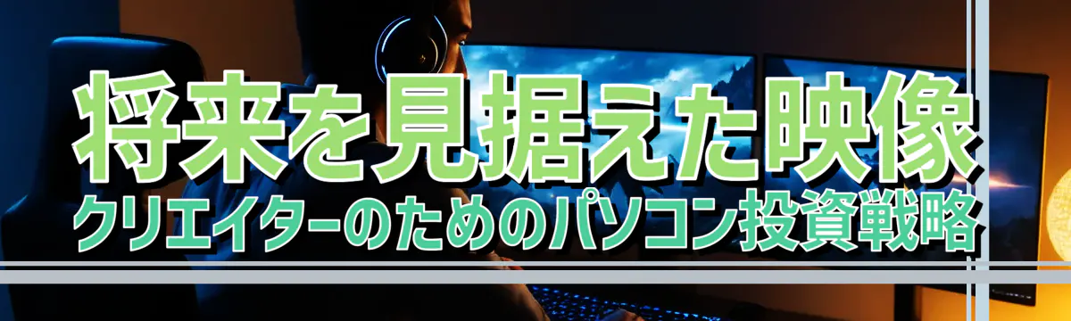 将来を見据えた映像クリエイターのためのパソコン投資戦略