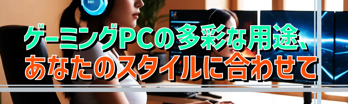 ゲーミングPCの多彩な用途、あなたのスタイルに合わせて