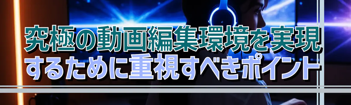 究極の動画編集環境を実現するために重視すべきポイント