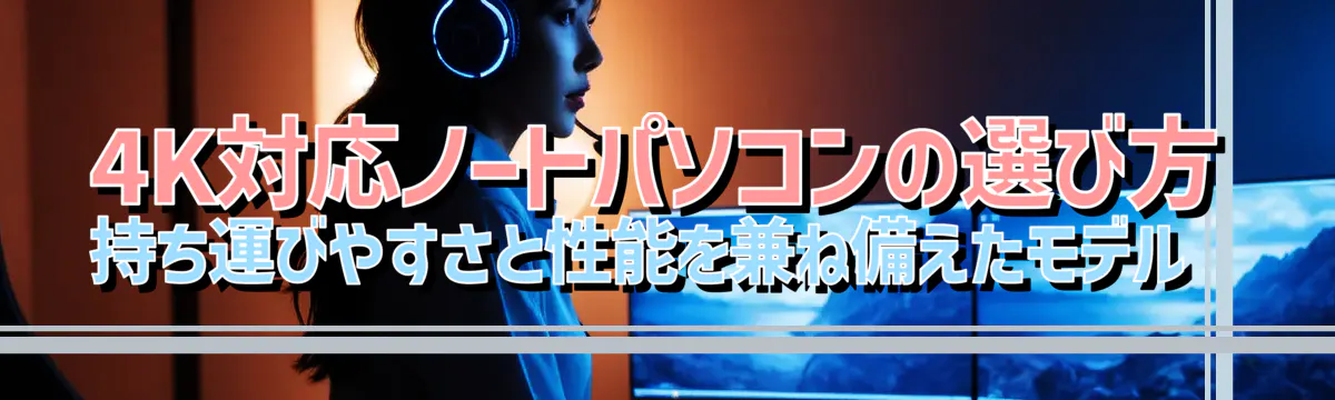4K対応ノートパソコンの選び方 持ち運びやすさと性能を兼ね備えたモデル 
