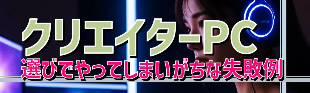 クリエイターPC選びでやってしまいがちな失敗例