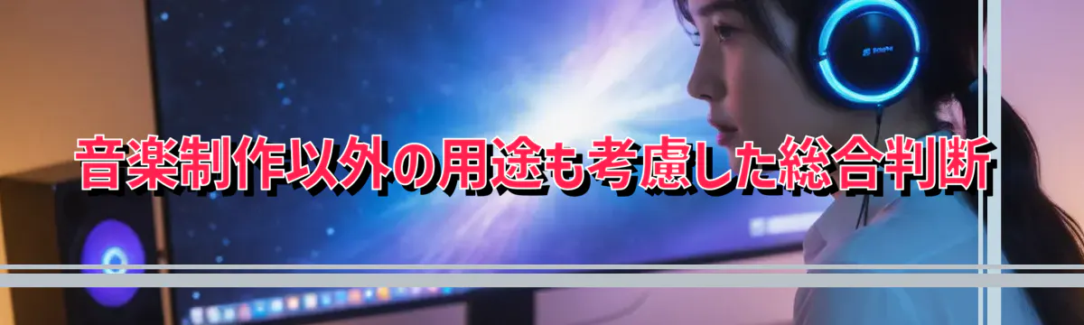 音楽制作以外の用途も考慮した総合判断