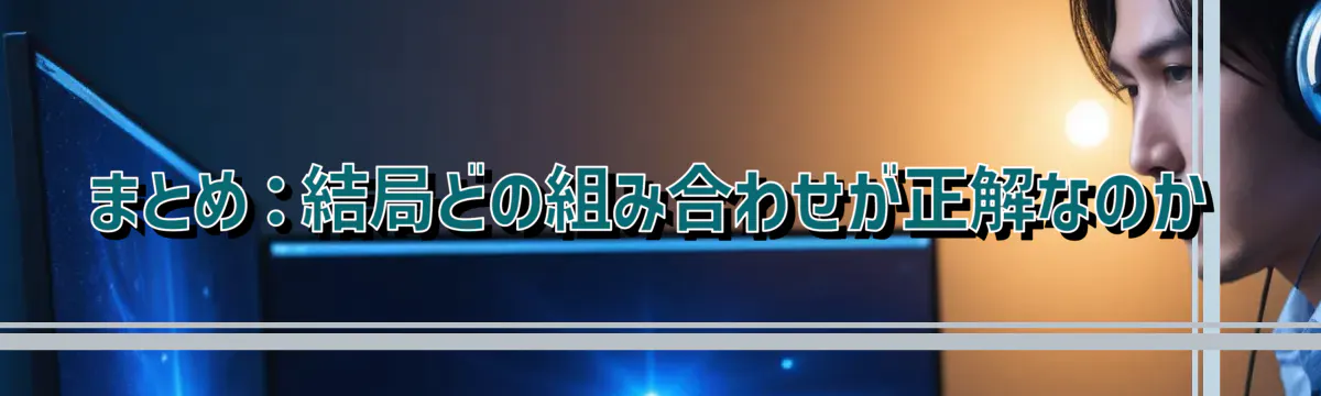 まとめ:結局どの組み合わせが正解なのか