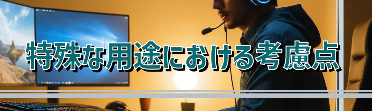 特殊な用途における考慮点