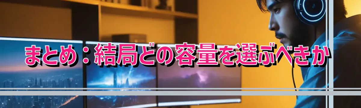 まとめ:結局どの容量を選ぶべきか