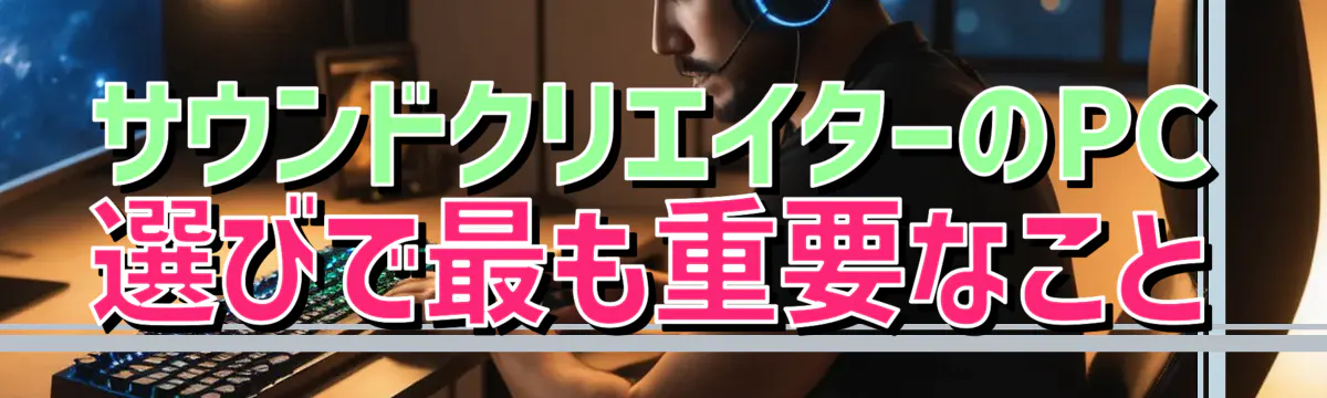 サウンドクリエイターのPC選びで最も重要なこと