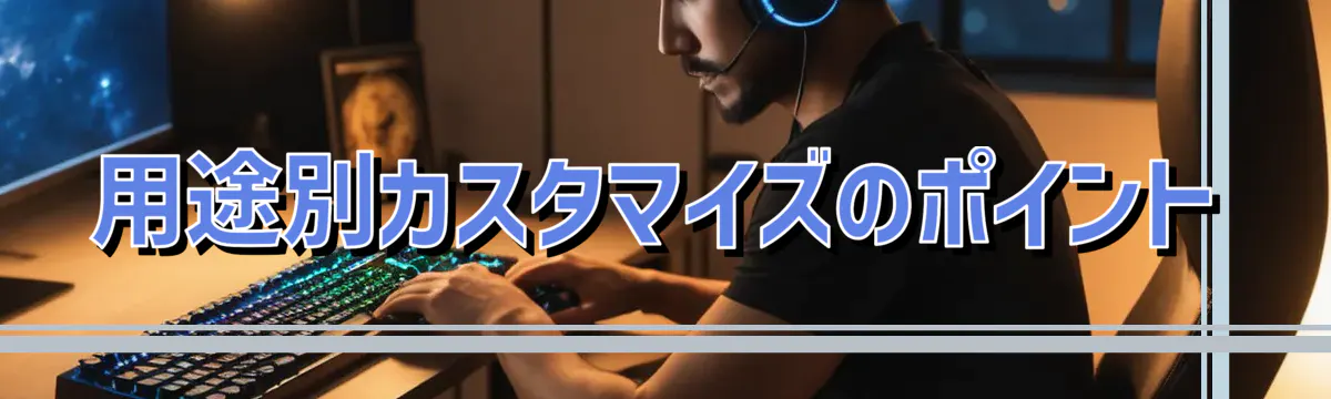 用途別カスタマイズのポイント