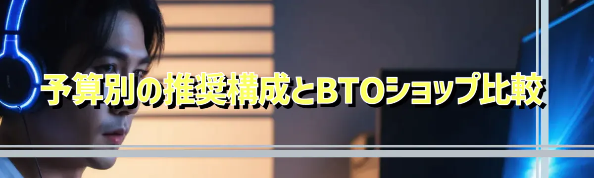 予算別の推奨構成とBTOショップ比較