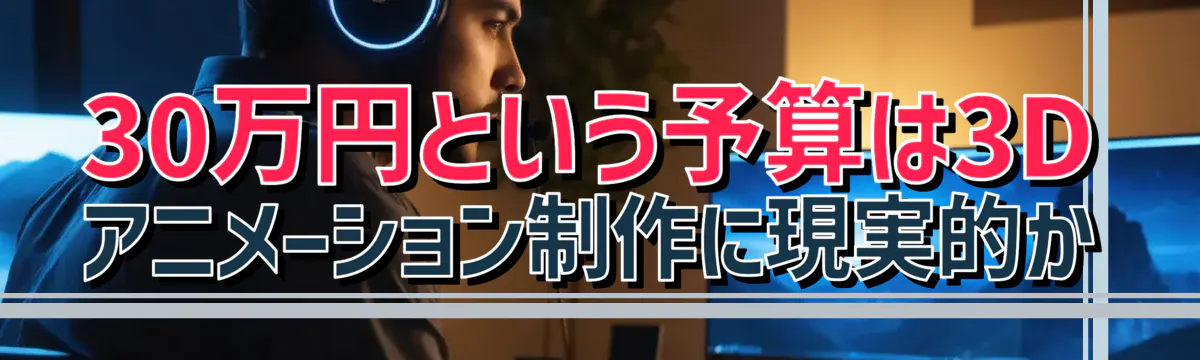 30万円という予算は3Dアニメーション制作に現実的か