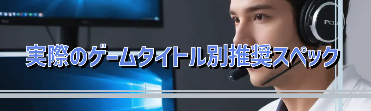 実際のゲームタイトル別推奨スペック