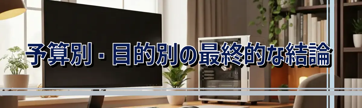 予算別・目的別の最終的な結論