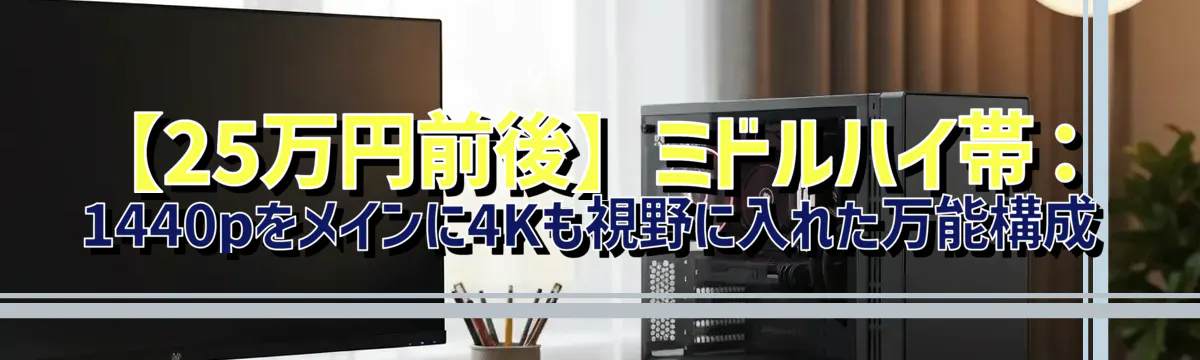 【25万円前後】ミドルハイ帯:1440pをメインに4Kも視野に入れた万能構成