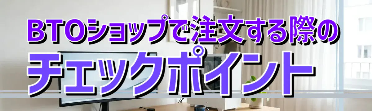 BTOショップで注文する際のチェックポイント