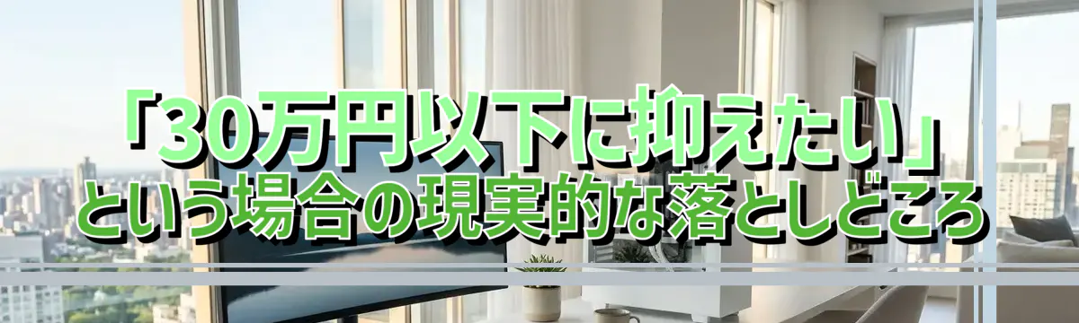 「30万円以下に抑えたい」という場合の現実的な落としどころ
